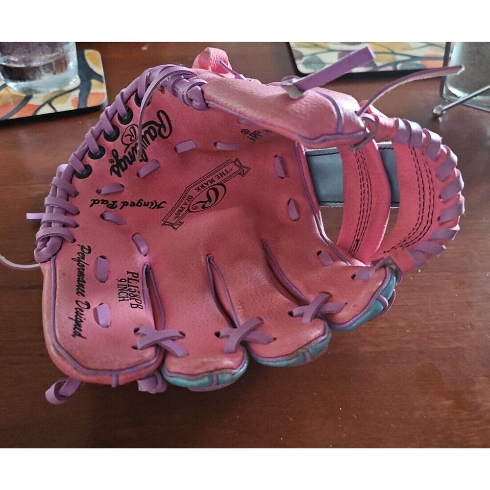 Rawlings PL158PB 9 Inch Girls Rule Pink Baseball Glove Right Hand Thrower